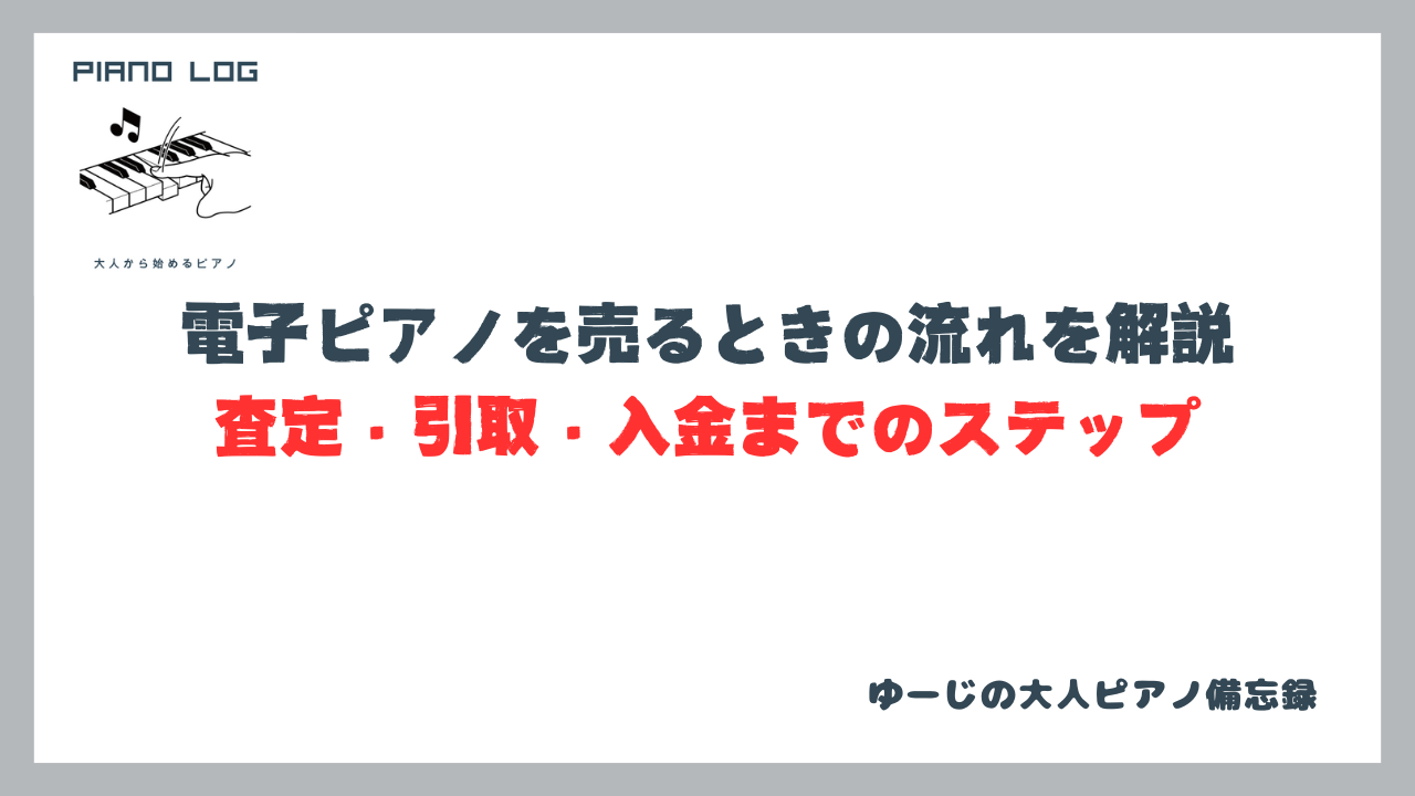 電子ピアノを売るときの流れを解説するサムネイル画像